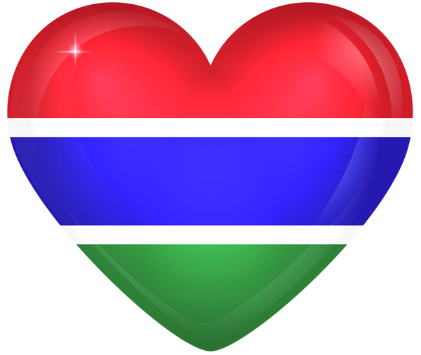 This png image - Gambia Large Heart Flag, is available for free download