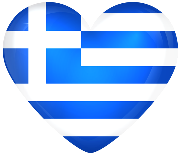 This png image - Greece Large Heart Flag, is available for free download