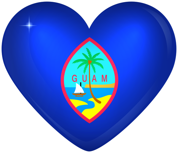 This png image - Guam Large Heart Flag, is available for free download