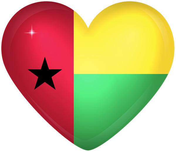 This png image - Guinea Bissau Large Heart Flag, is available for free download