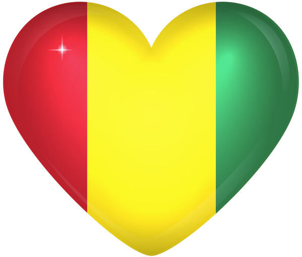 This png image - Guinea Large Heart Flag, is available for free download