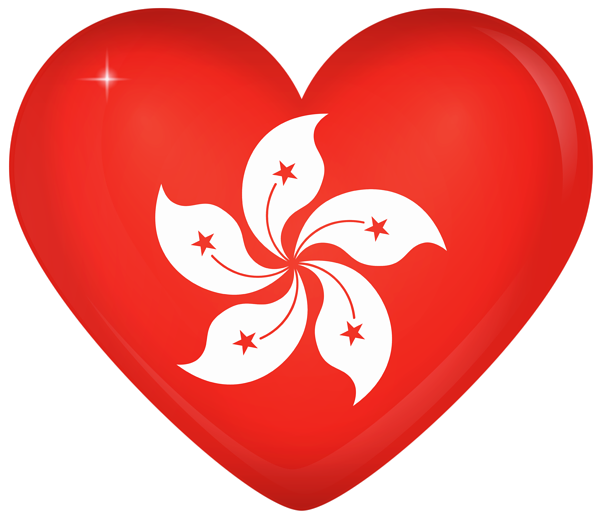 This png image - Hong Kong Large Heart Flag, is available for free download
