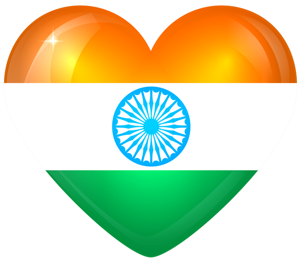 This png image - India Large Heart Flag, is available for free download