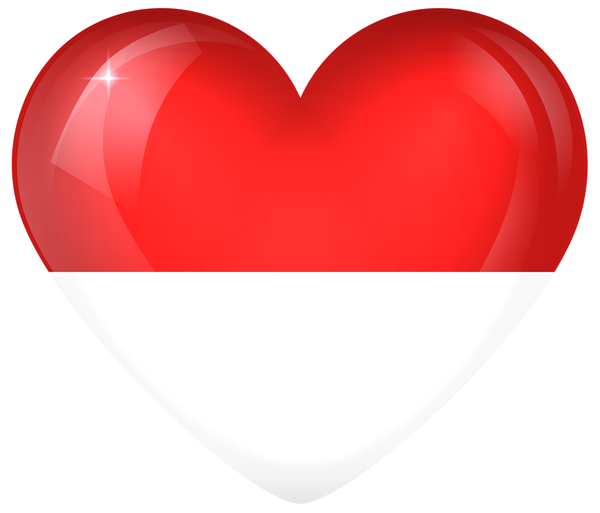 This png image - Indonesia Large Heart Flag, is available for free download