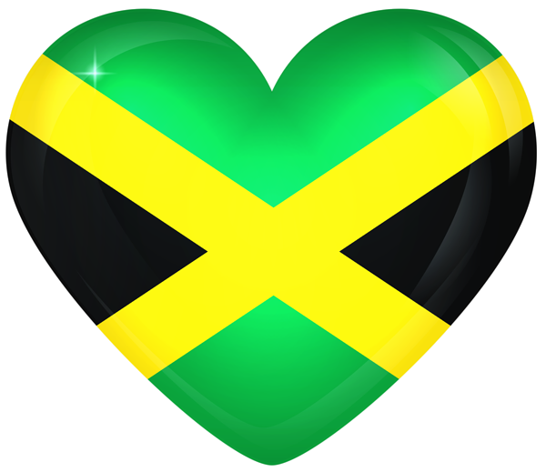This png image - Jamaica Large Heart Flag, is available for free download