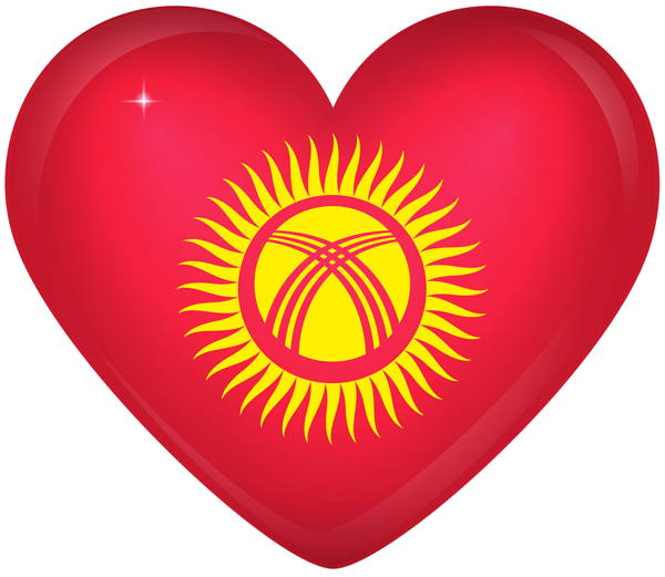 This png image - Kirgizstan Large Heart Flag, is available for free download