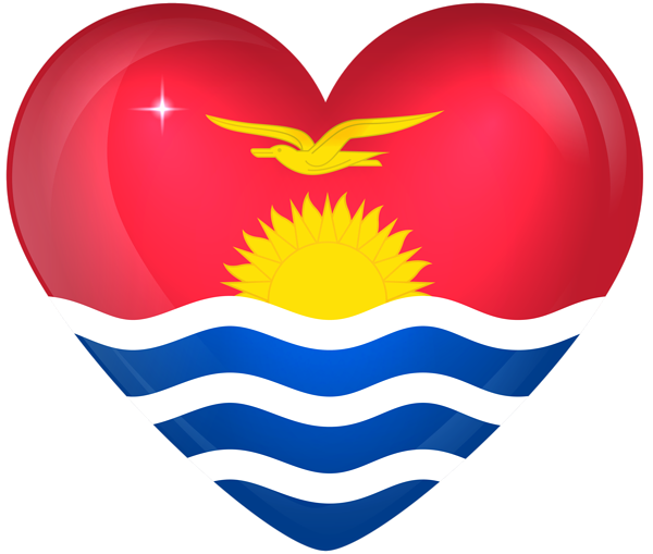This png image - Kiribati Large Heart Flag, is available for free download