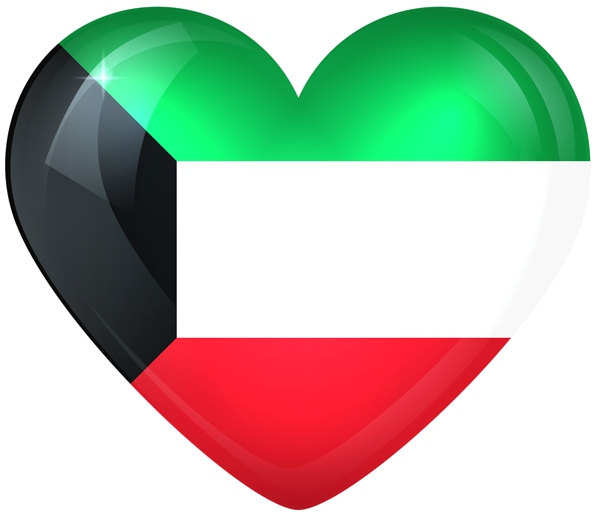 This png image - Kuwait Large Heart Flag, is available for free download
