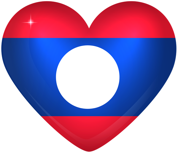 This png image - Laos Large Heart Flag, is available for free download
