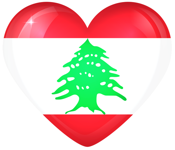 This png image - Lebanon Large Heart Flag, is available for free download