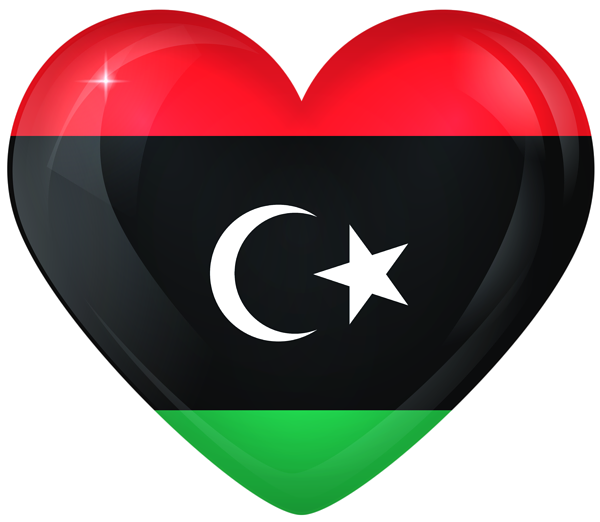 This png image - Libya Large Heart Flag, is available for free download