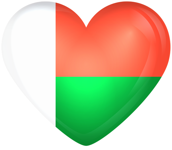 This png image - Madagascar Large Heart Flag, is available for free download