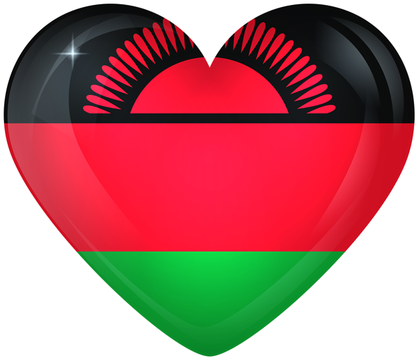 This png image - Malawi Large Heart Flag, is available for free download