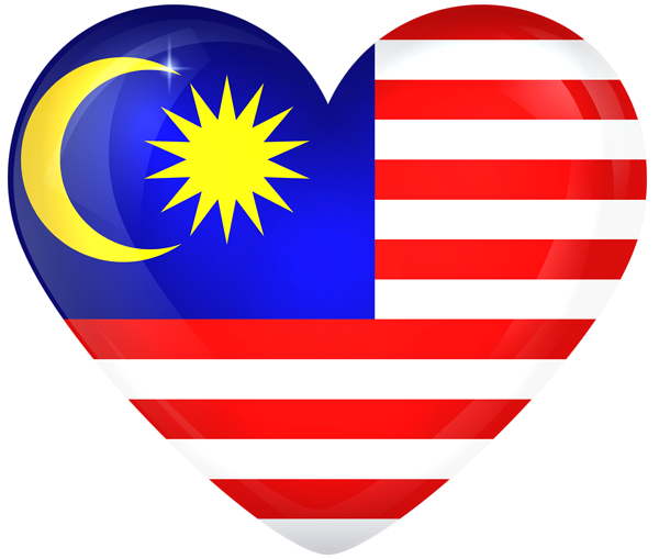 This png image - Malaysia Large Heart Flag, is available for free download