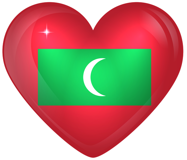 This png image - Maldives Large Heart Flag, is available for free download