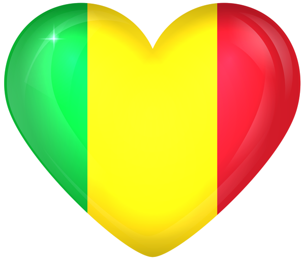 This png image - Mali Large Heart Flag, is available for free download
