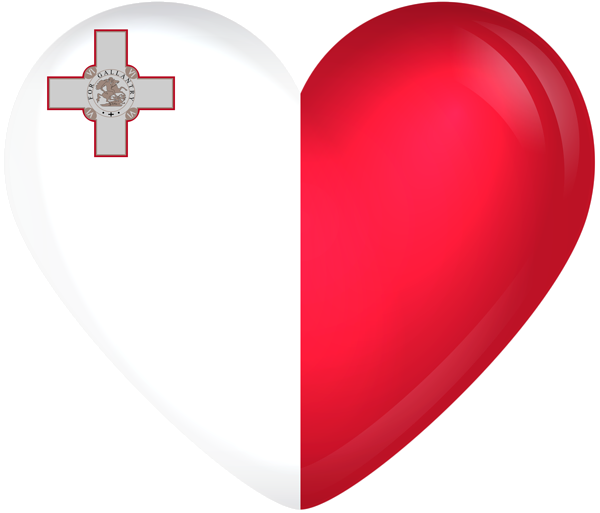 This png image - Malta Large Heart Flag, is available for free download