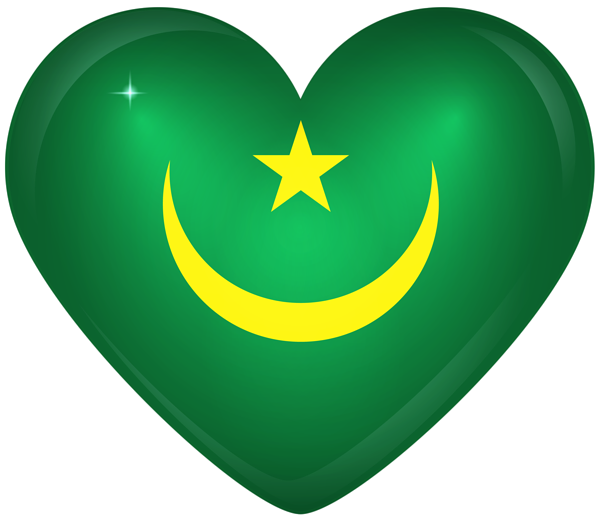 This png image - Mauritania Large Heart Flag, is available for free download