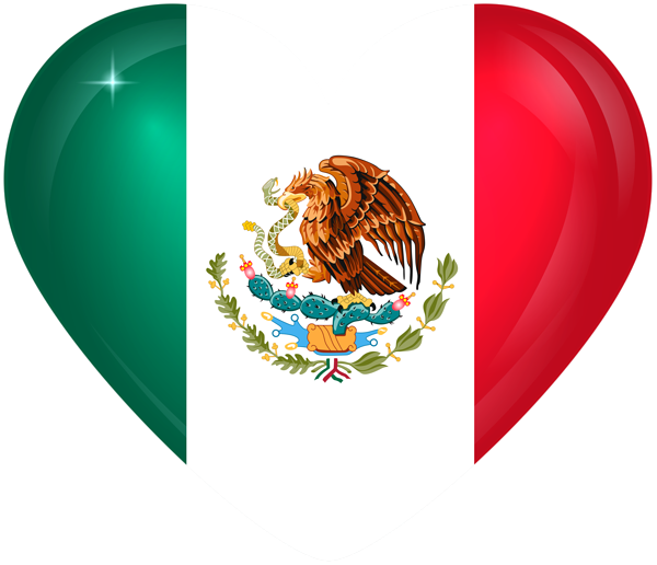 This png image - Mexico Large Heart Flag, is available for free download