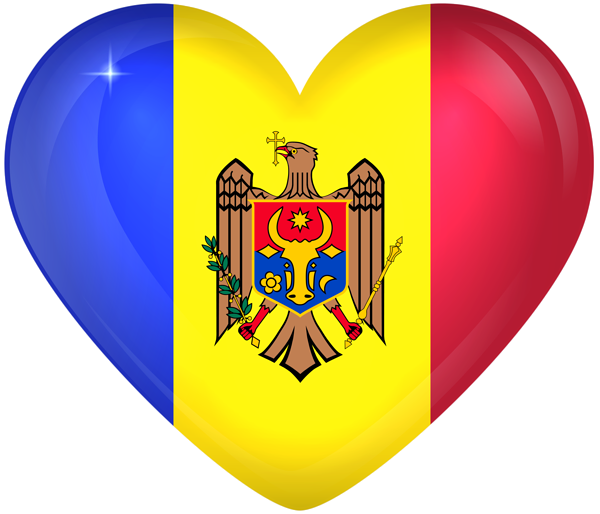 This png image - Moldova Large Heart Flag, is available for free download