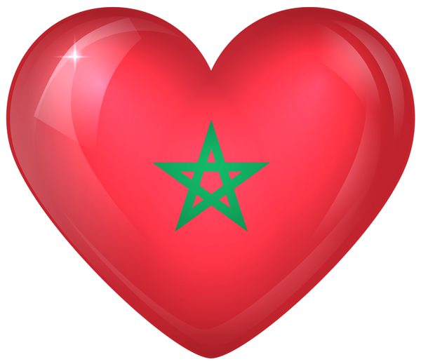 This png image - Morocco Large Heart Flag, is available for free download