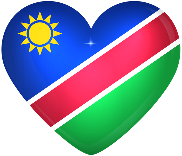 This png image - Namibia Large Heart Flag, is available for free download