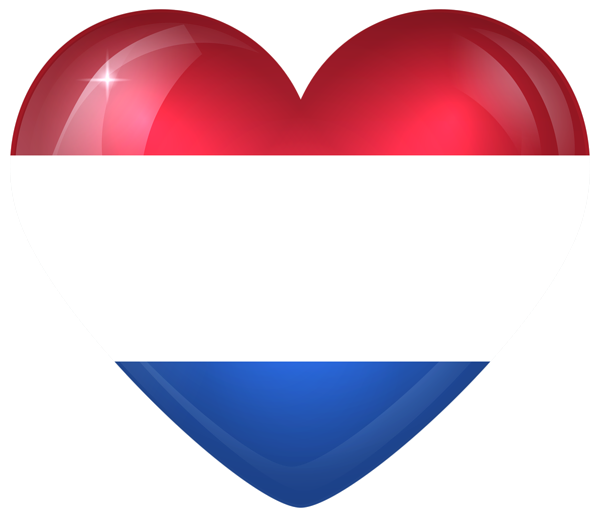This png image - Netherlands Large Heart Flag, is available for free download