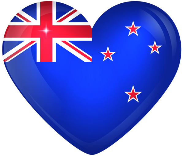 This png image - New Zealand Large Heart Flag, is available for free download