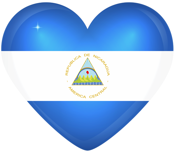 This png image - Nicaragua Large Heart Flag, is available for free download