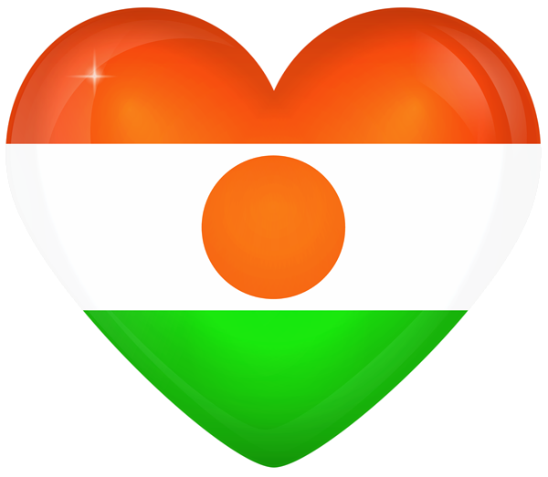 This png image - Niger Large Heart Flag, is available for free download