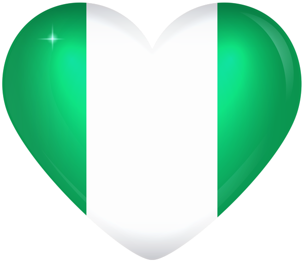 This png image - Nigeria Large Heart Flag, is available for free download