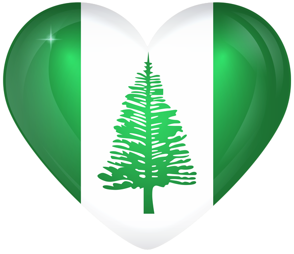 This png image - Norfolk Island Large Heart Flag, is available for free download