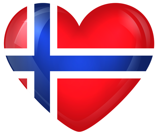 This png image - Norway Large Heart Flag, is available for free download