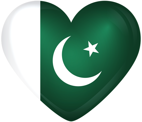 This png image - Pakistan Large Heart Flag, is available for free download