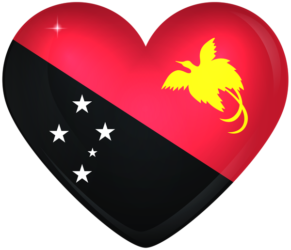 This png image - Papua New Guinea Large Heart Flag, is available for free download