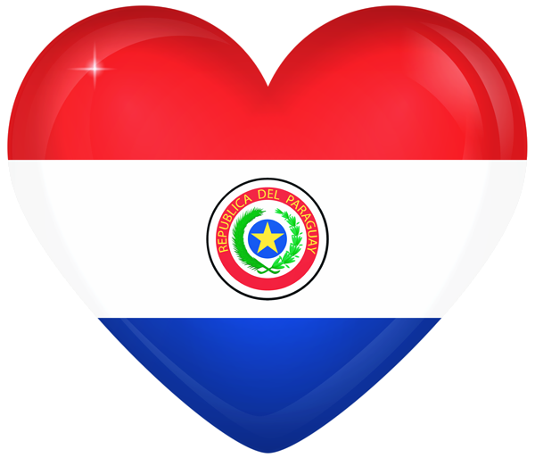 This png image - Paraguay Large Heart Flag, is available for free download