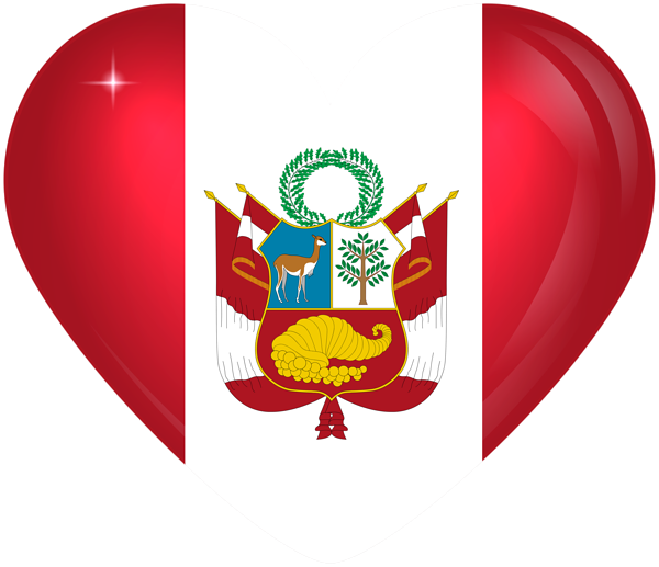 This png image - Peru Large Heart Flag, is available for free download