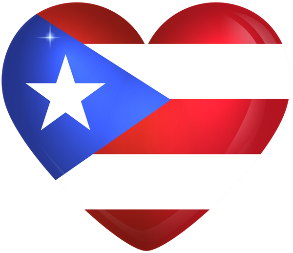 This png image - Puerto Rico Large Heart Flag, is available for free download