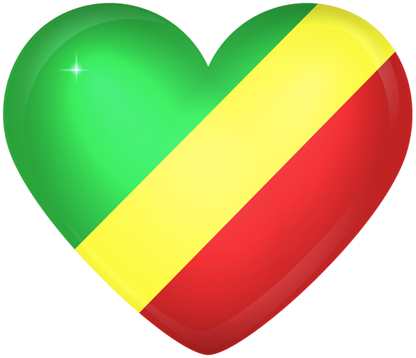 This png image - Republic Of The Congo Large Heart Flag, is available for free download