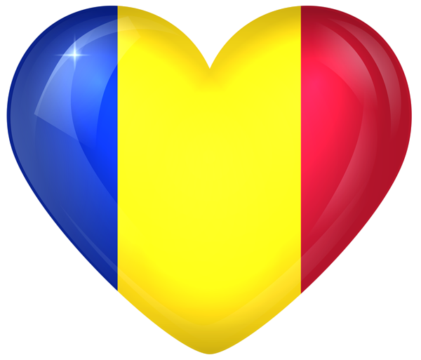 This png image - Romania Large Heart Flag, is available for free download