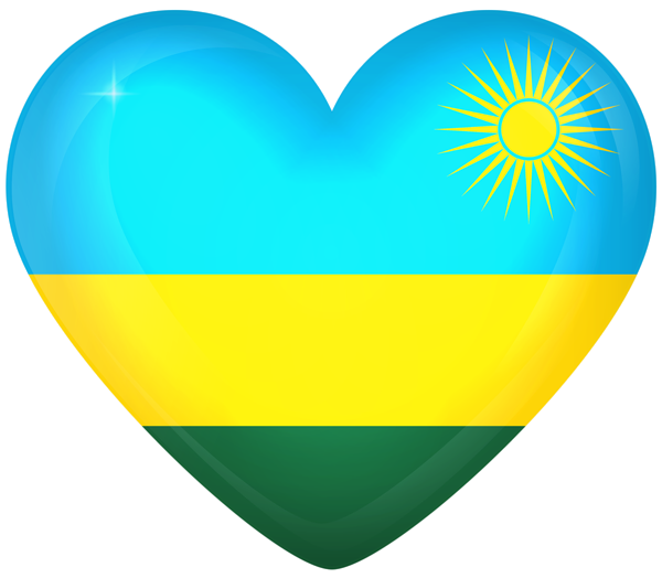 This png image - Rwanda Large Heart Flag, is available for free download