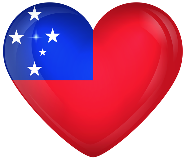 This png image - Samoa Large Heart Flag, is available for free download
