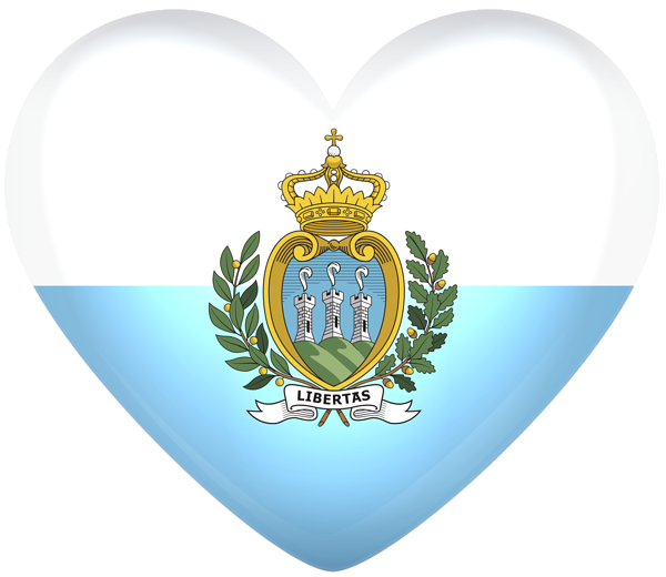 This png image - San Marino Large Heart Flag, is available for free download