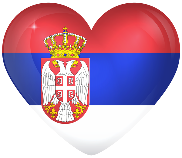 This png image - Serbia Large Heart Flag, is available for free download