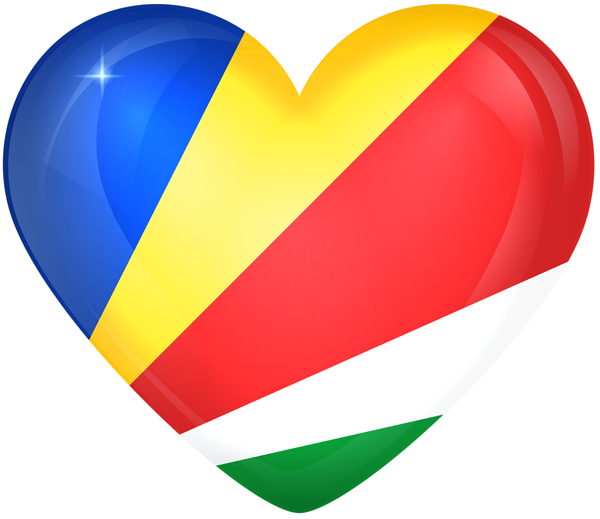 This png image - Seychelles Large Heart Flag, is available for free download
