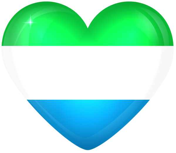 This png image - Sierra Leone Large Heart Flag, is available for free download