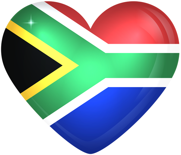 This png image - South Africa Large Heart Flag, is available for free download