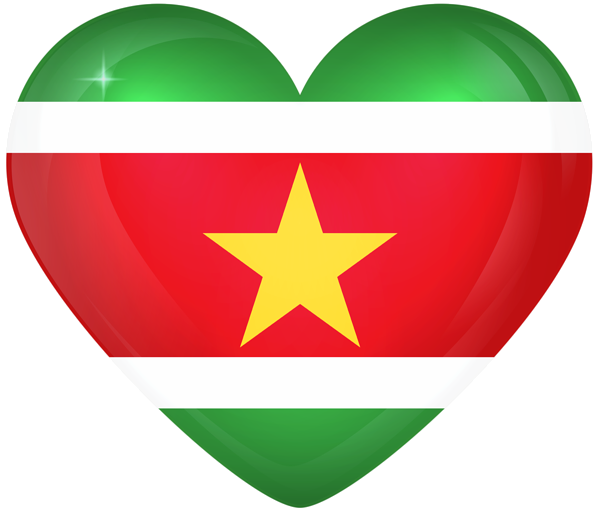 This png image - Suriname Large Heart Flag, is available for free download
