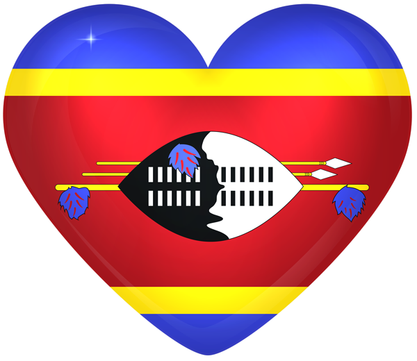 This png image - Swaziland Large Heart Flag, is available for free download