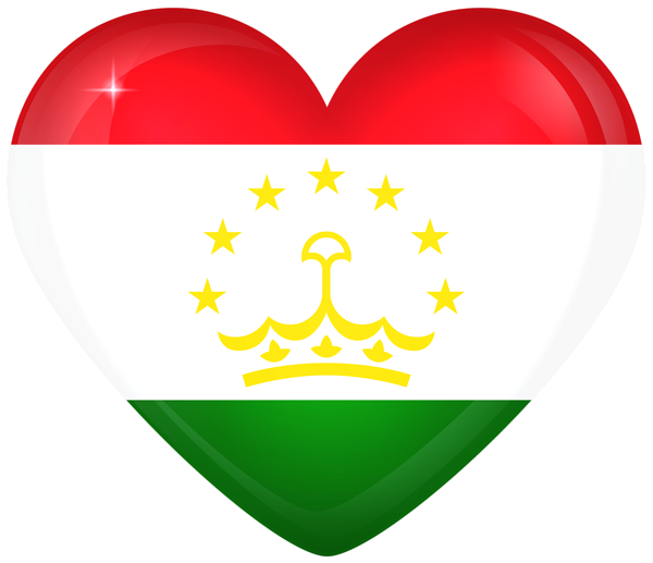This png image - Tajikistan Large Heart Flag, is available for free download